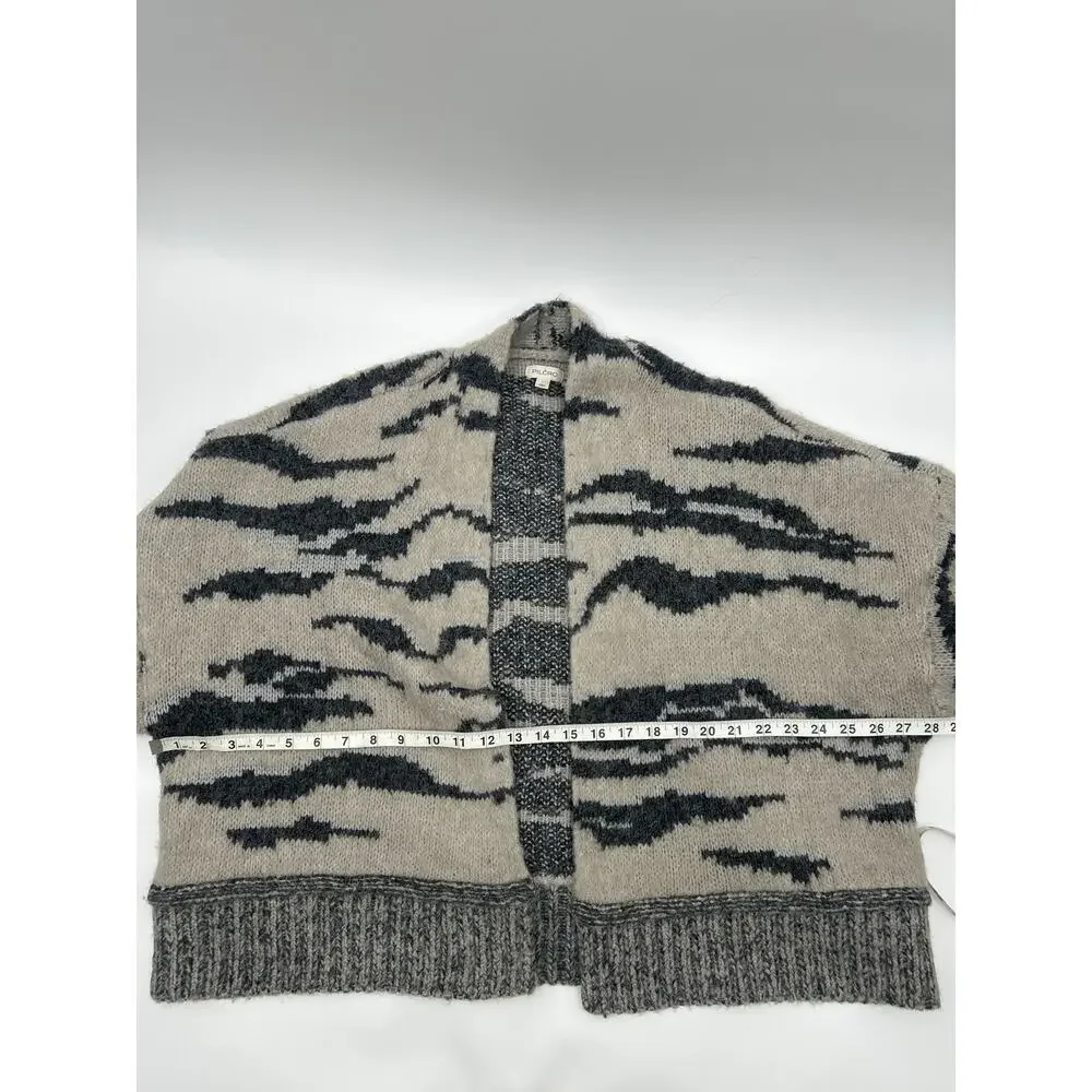 Anthropologie Pilcro Animal Print Tiger Open Cardigan Size L Cozy Oversized